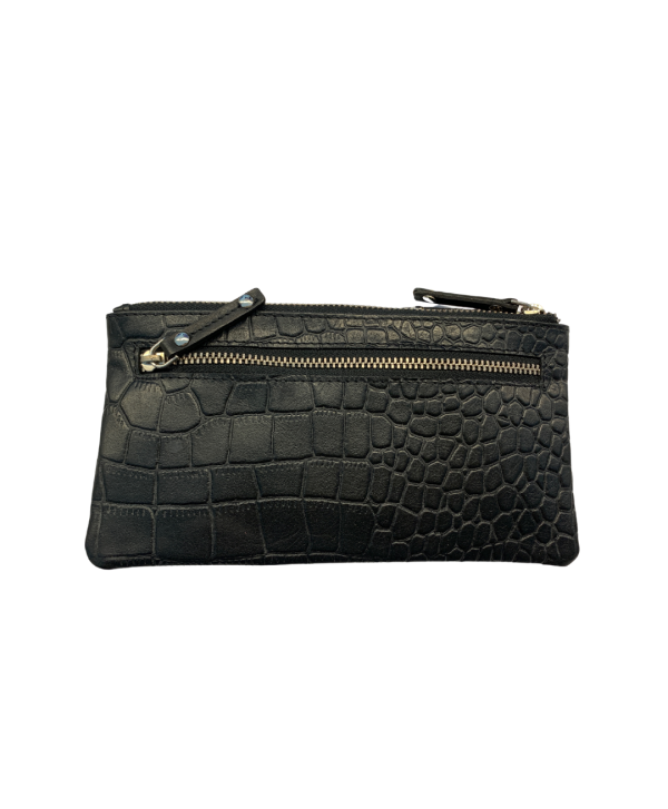 Cartera piel coco 3 cremalleras