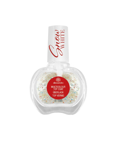 Esmalte transparente con chispitas TOP COAT Snow white multicolour